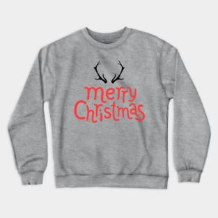 Merry Christmas deer antlers Crewneck Sweatshirt